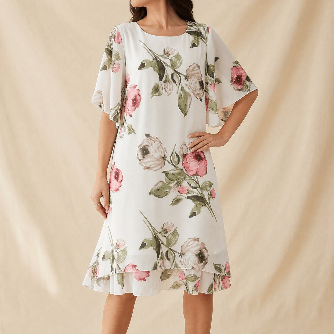 Floral Chiffon Midi Dress
