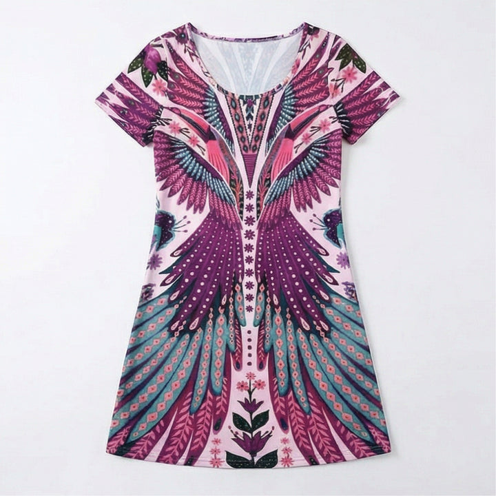 Bold Peacock Wingspan Summer Dress