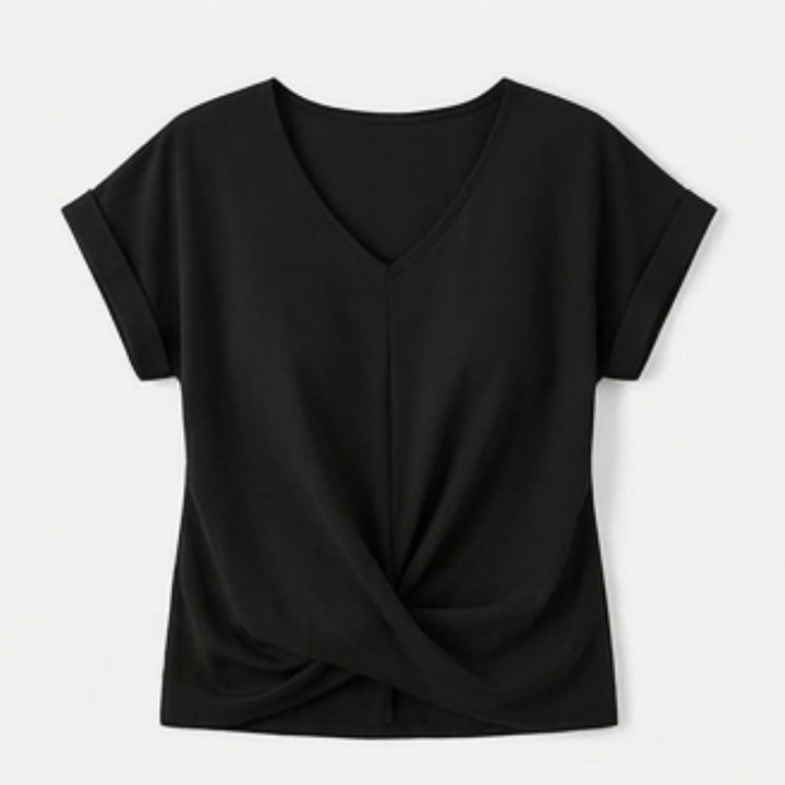 Twist-Knot V-Neck Top for Effortless Everyday Style