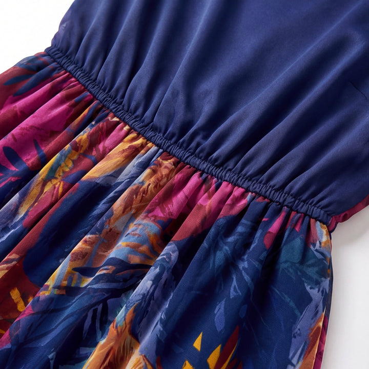 Flowy Lined Chiffon Midi Dress