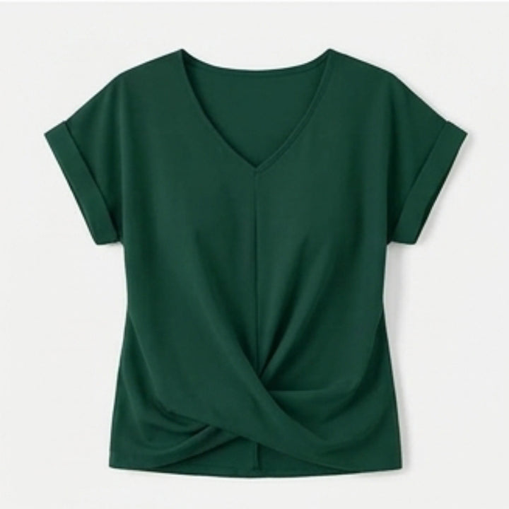 Twist-Knot V-Neck Top for Effortless Everyday Style