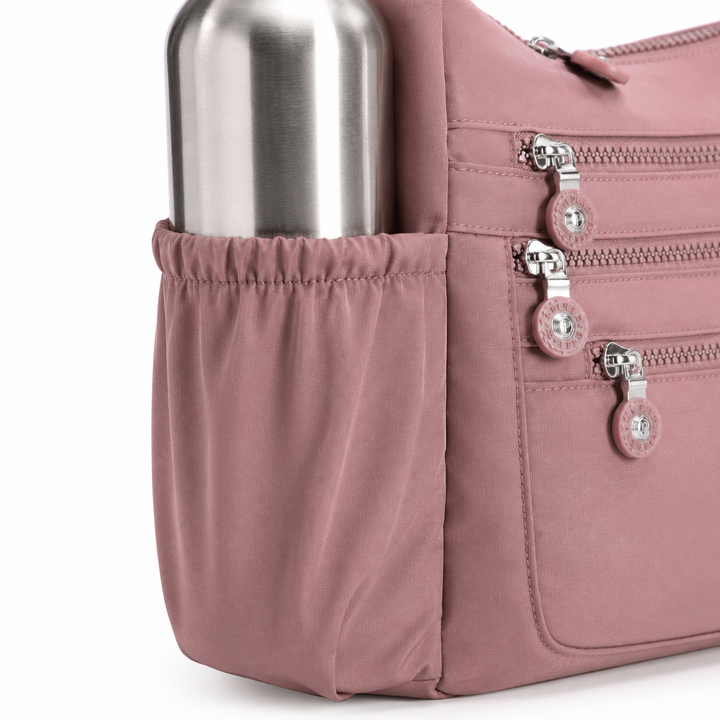 Lightweight Nylon Crossbody Bag with 6 Pockets