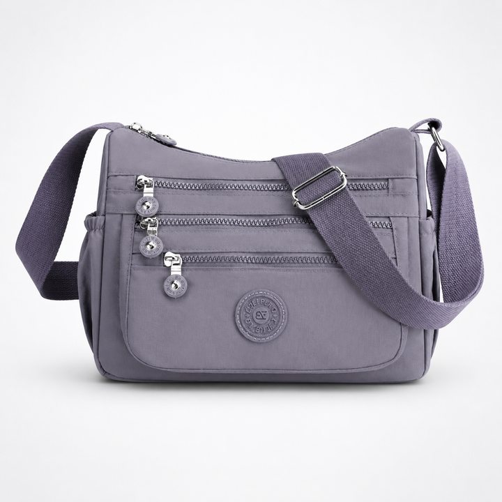 Lightweight Nylon Crossbody Bag with 6 Pockets