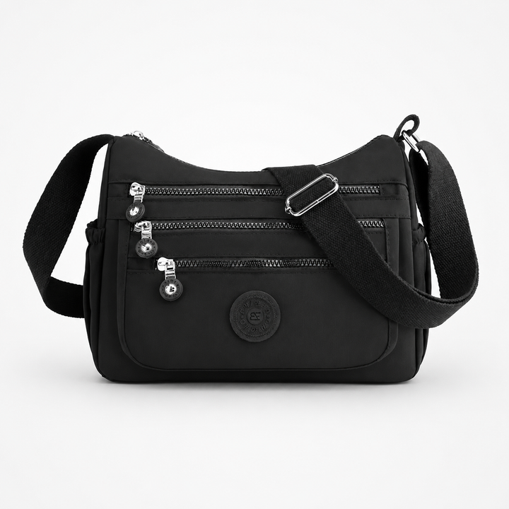 Lightweight Nylon Crossbody Bag with 6 Pockets