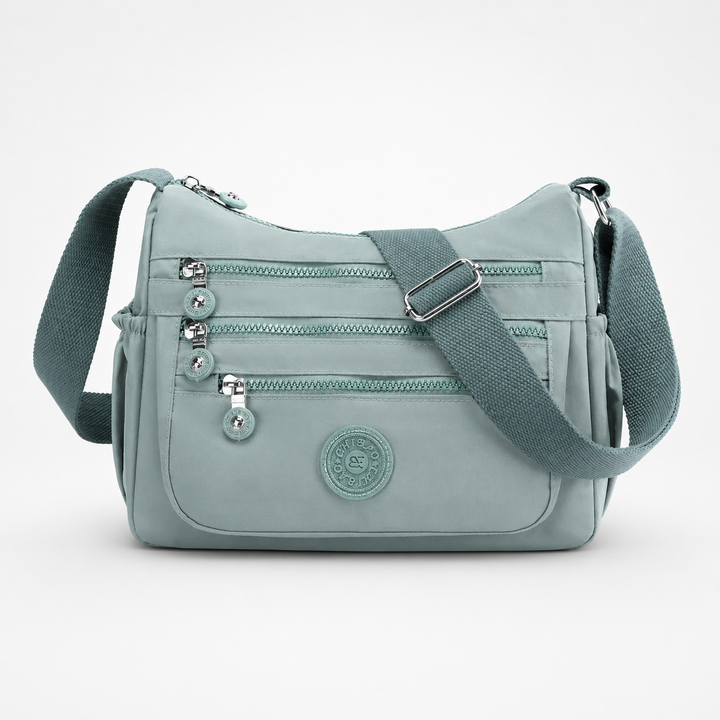 Lightweight Nylon Crossbody Bag with 6 Pockets