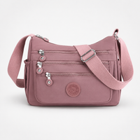 Lightweight Nylon Crossbody Bag with 6 Pockets