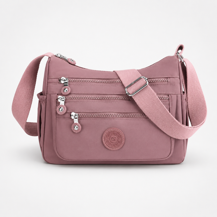 Lightweight Nylon Crossbody Bag with 6 Pockets