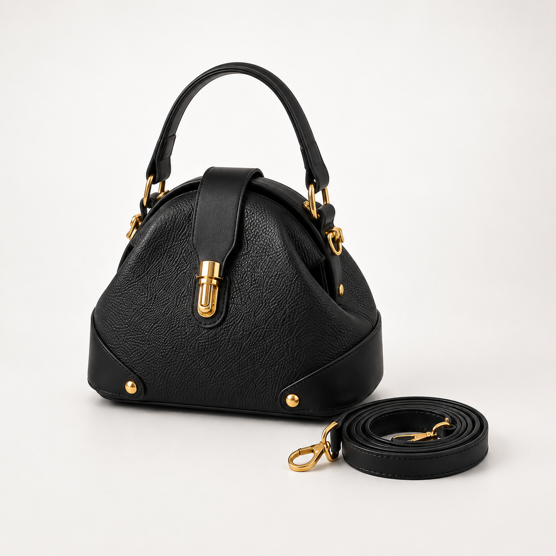 Two-Tone Leather Handbag for Day to Night