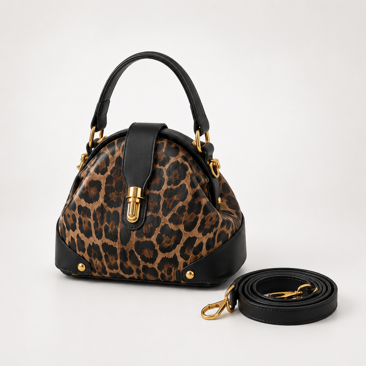 Two-Tone Leather Handbag for Day to Night