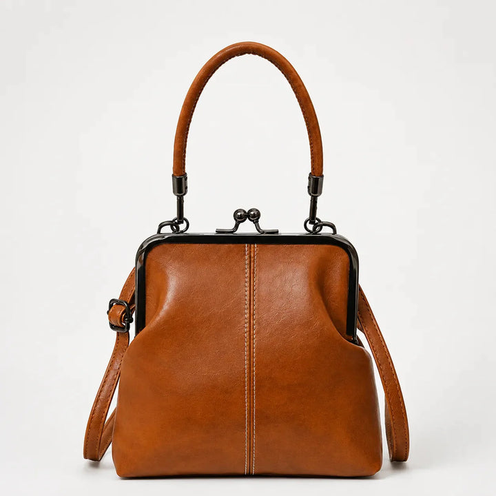 Vintage Kiss Lock Crossbody Bag with Top Handle