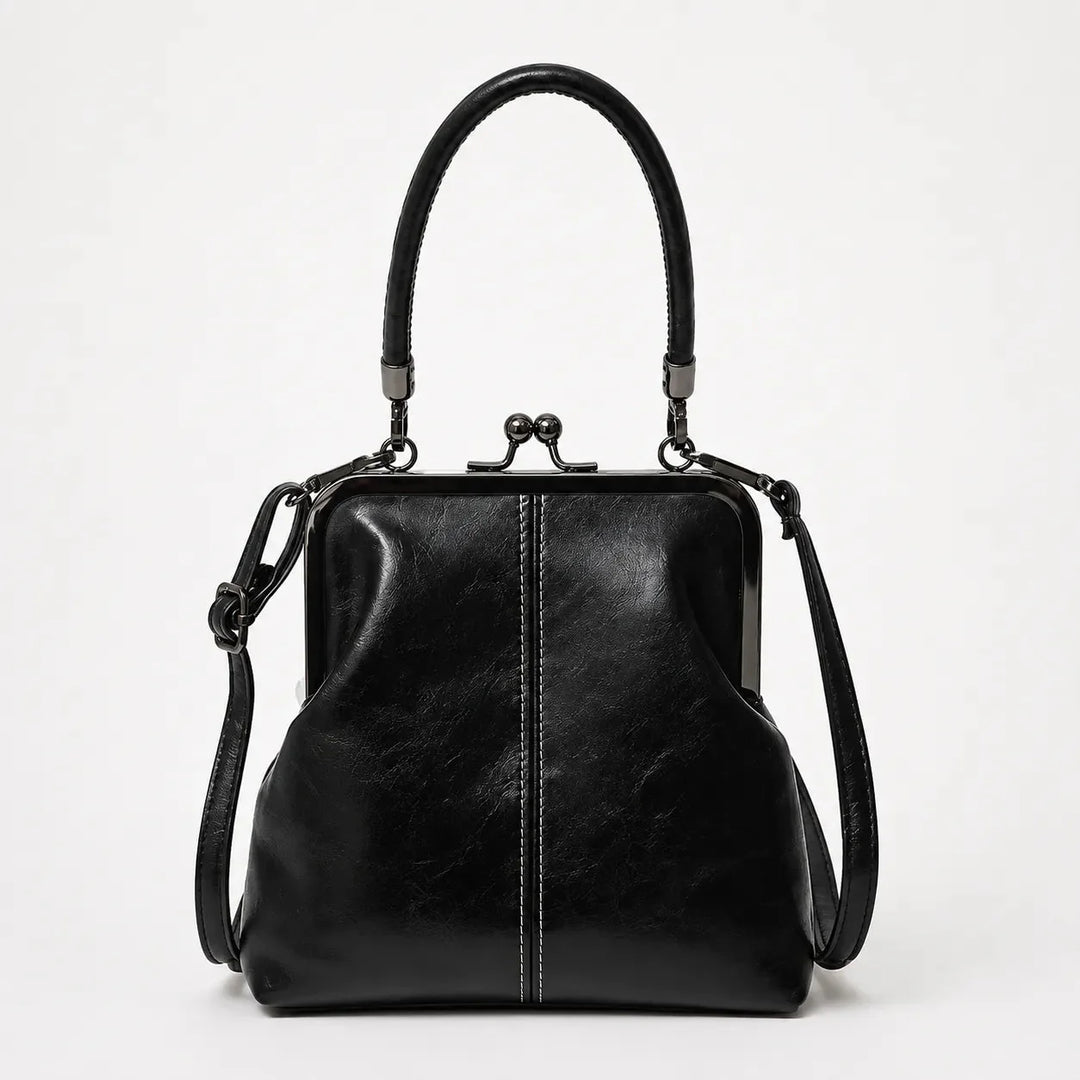 Vintage Kiss Lock Crossbody Bag with Top Handle