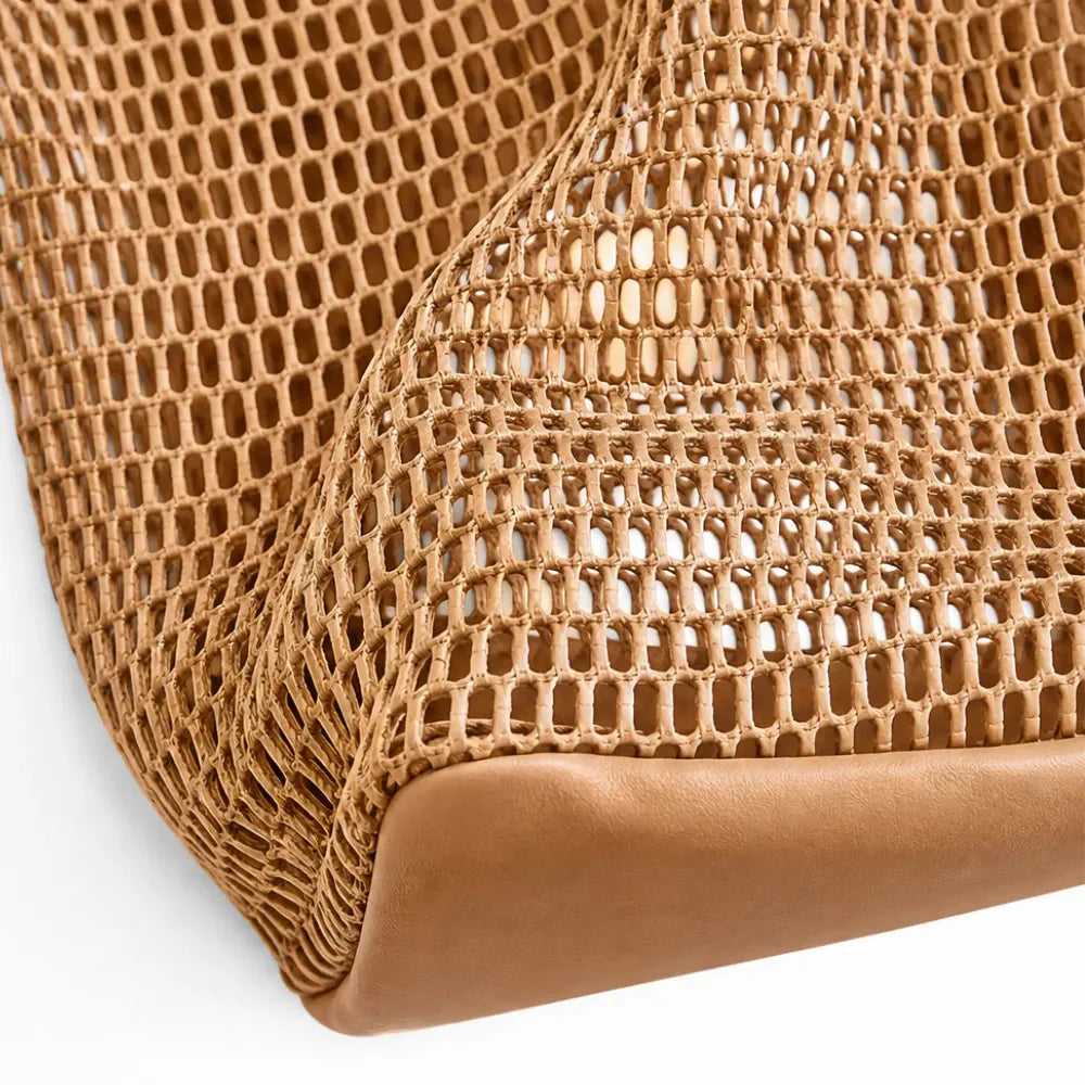 Mesh Beach Tote Bag with Hidden Zip Pocket, Sand Free Shoulder Bag for Women