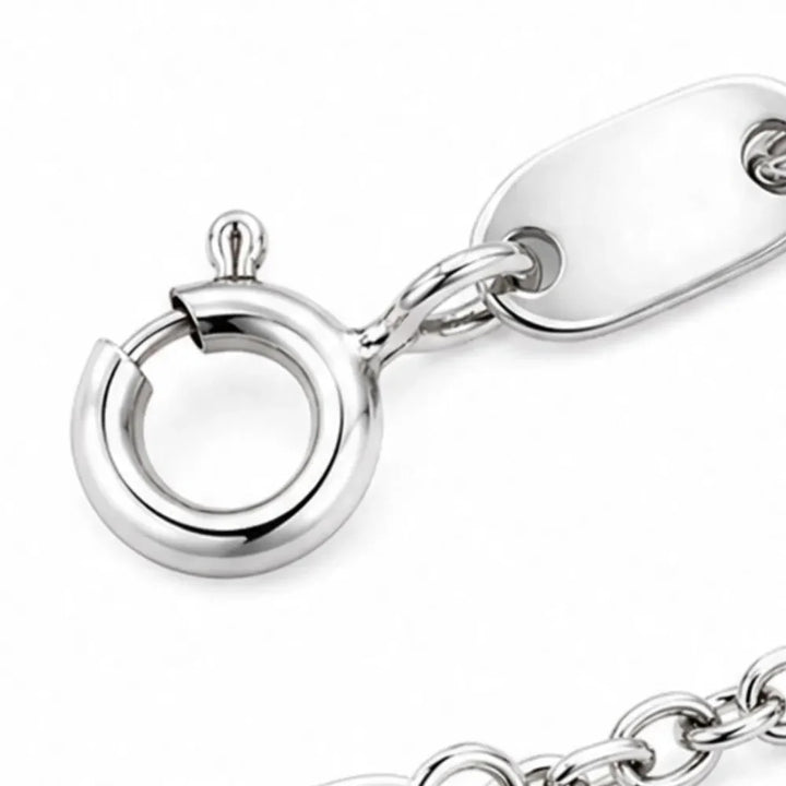 Floating Stone Silver Necklace with Pavé Halo