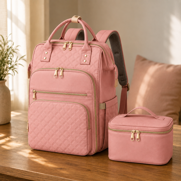 Insulated Backpack with Lunch Box, Laptop Sleeve, Waterproof Oxford