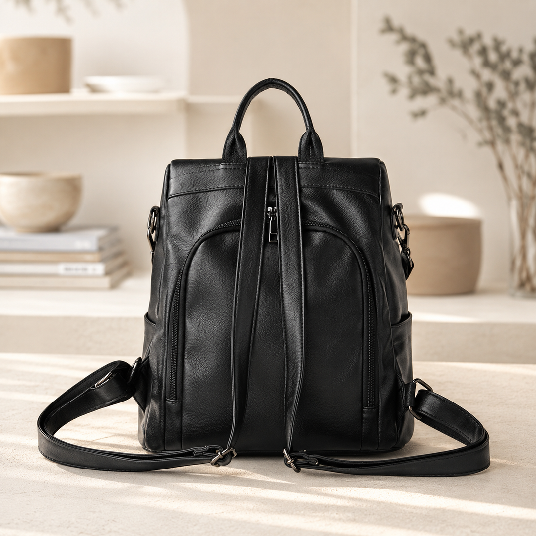 Convertible Leather Backpack Crossbody Bag for Women