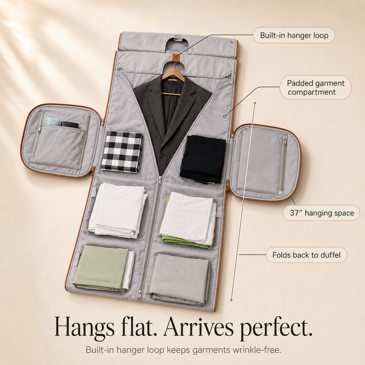Convertible Garment Duffel Bag with Built-in Hanger, Carry-On Travel Bag for Women