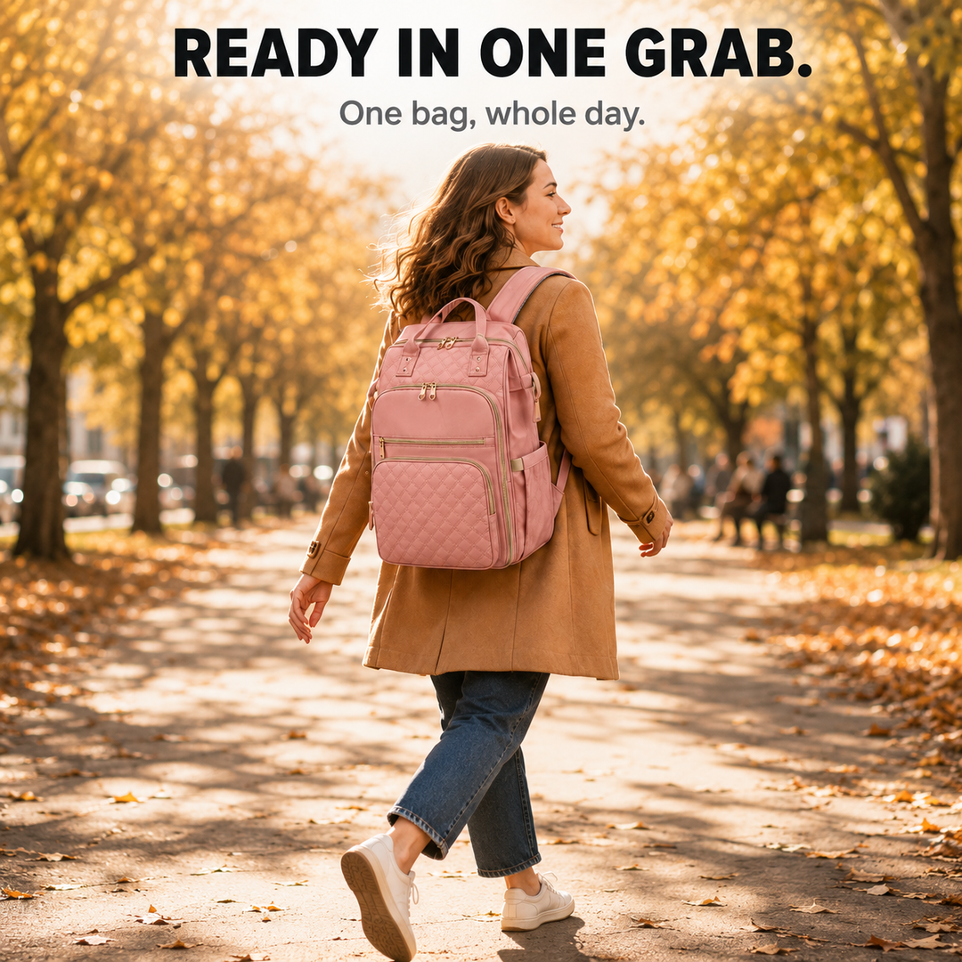 Insulated Backpack with Lunch Box, Laptop Sleeve, Waterproof Oxford