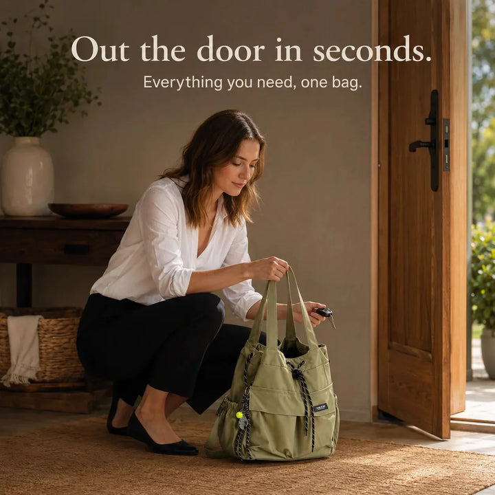 Convertible Drawstring Canvas Tote Backpack with Cargo Pockets