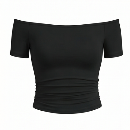 Velora Off-Shoulder Slim Fit Top — View 20 | Clova