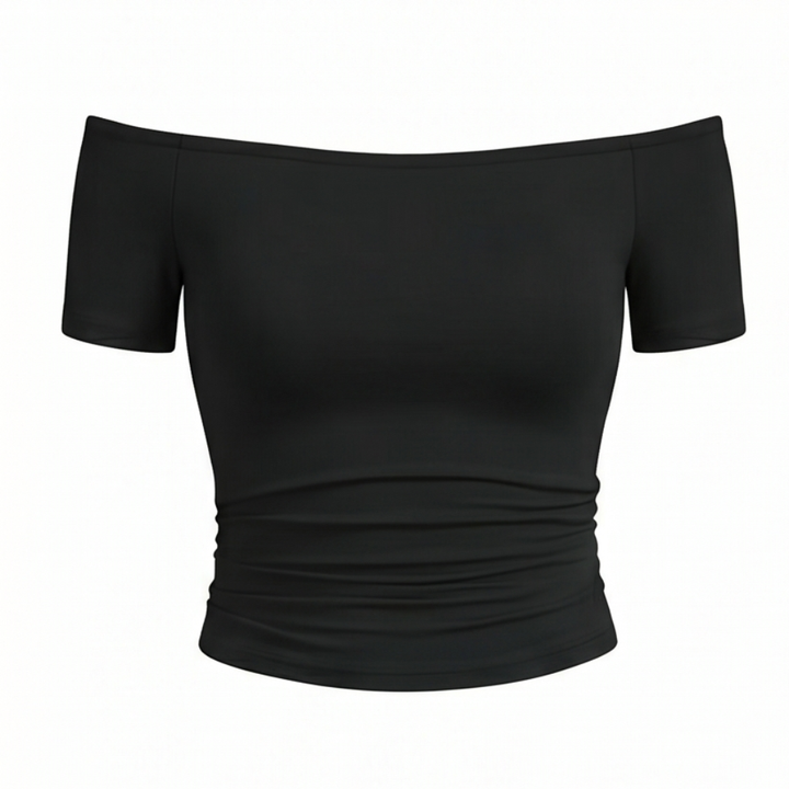 Velora Off-Shoulder Slim Fit Top — View 20 | Clova