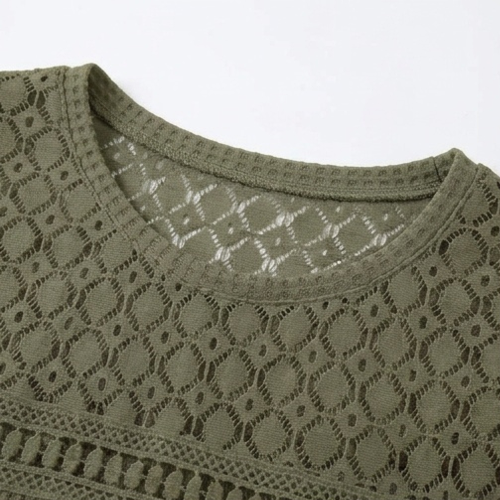 Breezy Open-Weave Knit Top — View 7 | Clova