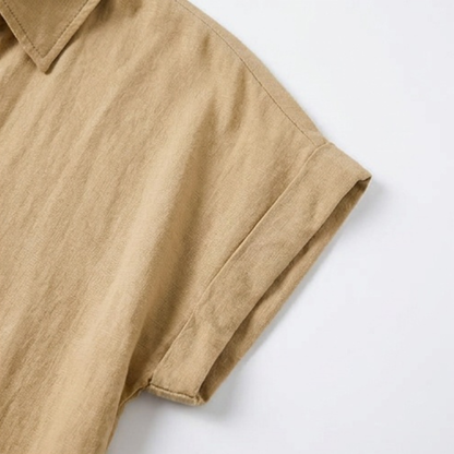 Breezy Button-Down Midi Dress — View 8 | Clova