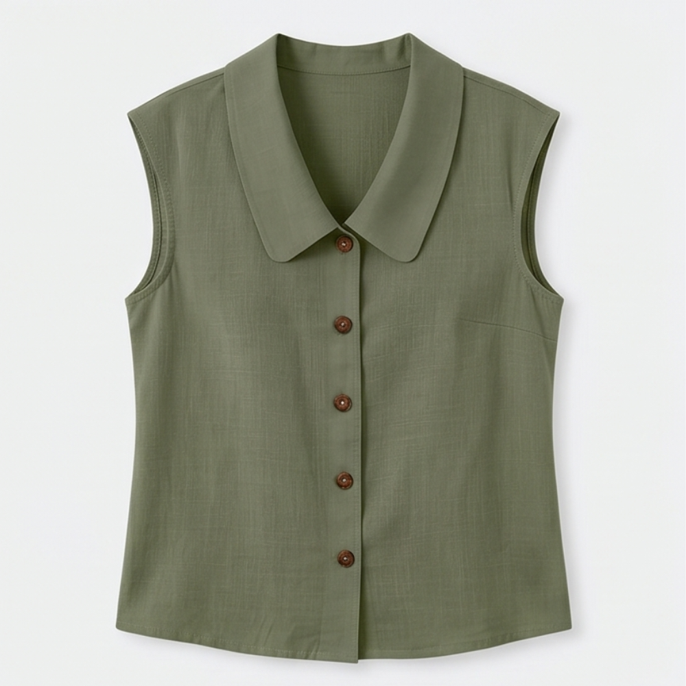 Breezy Collared Summer Top — View 15 | Clova