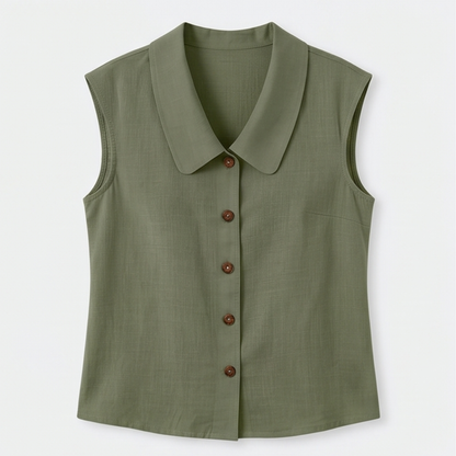 Breezy Collared Summer Top — View 15 | Clova