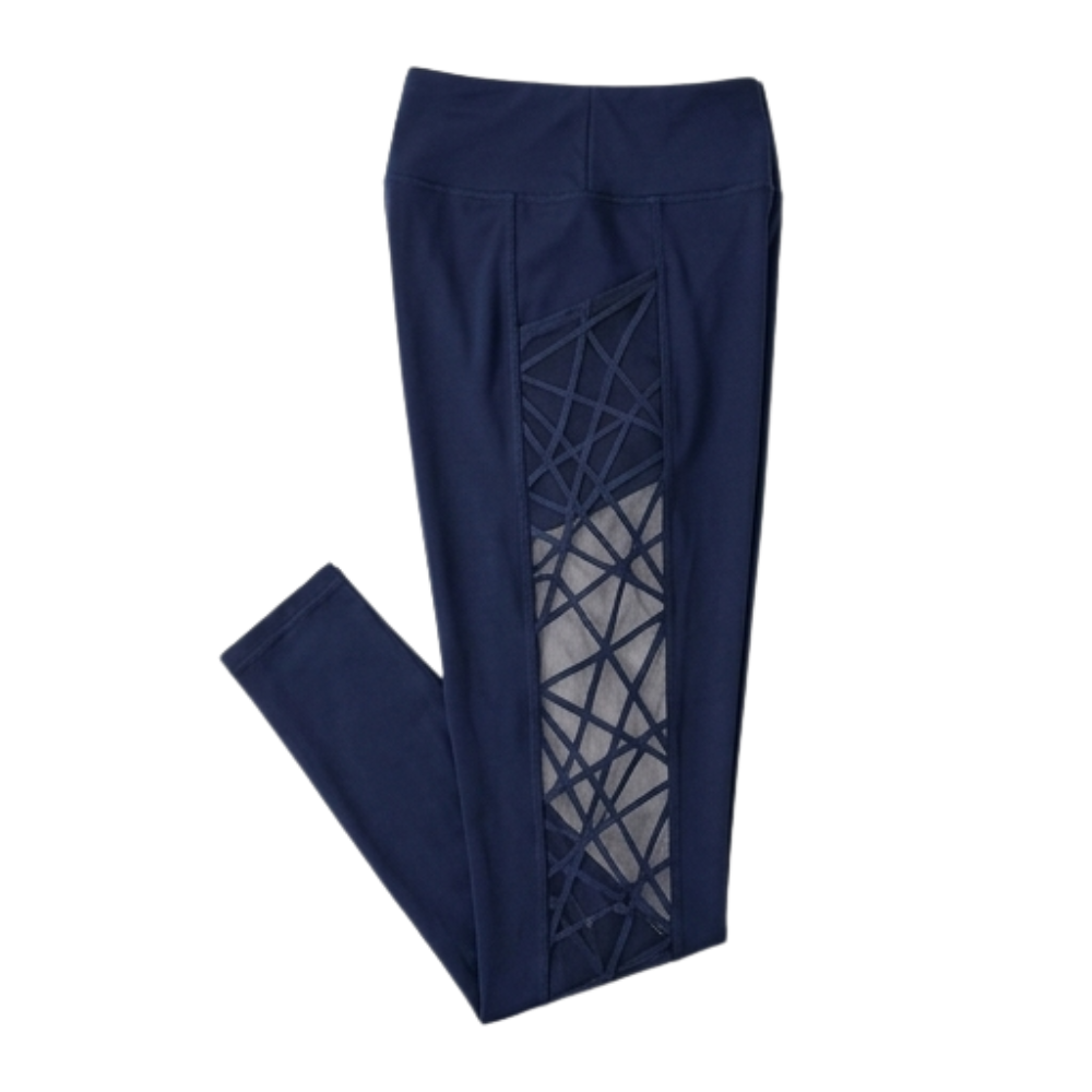 High Waisted Mesh Leggings with Hidden Pocket — View 11 | Clova
