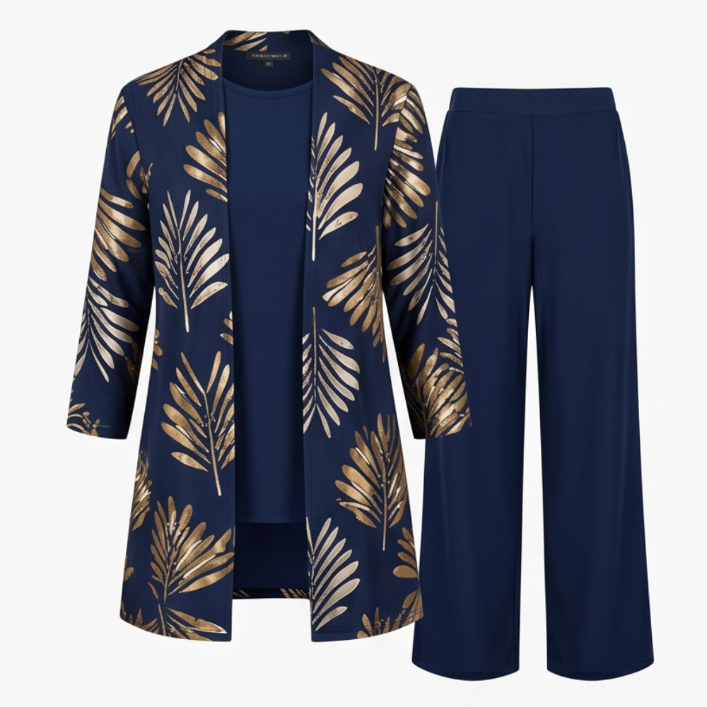Elegant 3-Piece Pantsuit Set for Occasions — View 13 | Clova