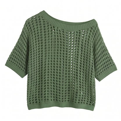 Breezy Open-Knit Summer Top — View 15 | Clova