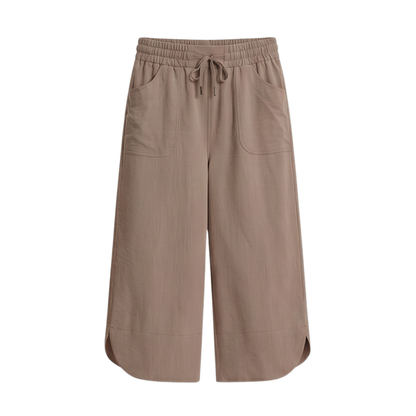 Soft Cropped Wide-Leg Pants with Pockets — View 10 | Clova