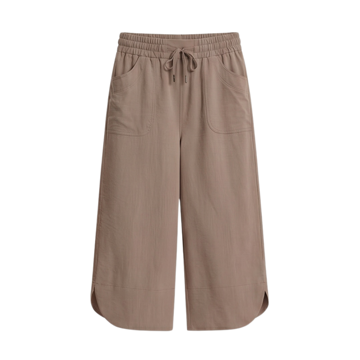 Soft Cropped Wide-Leg Pants with Pockets — View 10 | Clova
