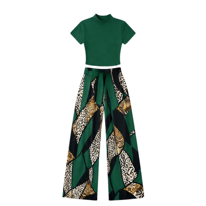 Bold Print Wide-Leg Two Piece Set — View 13 | Clova