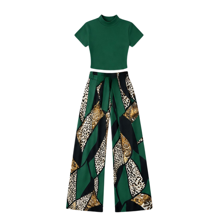 Bold Print Wide-Leg Two Piece Set — View 13 | Clova