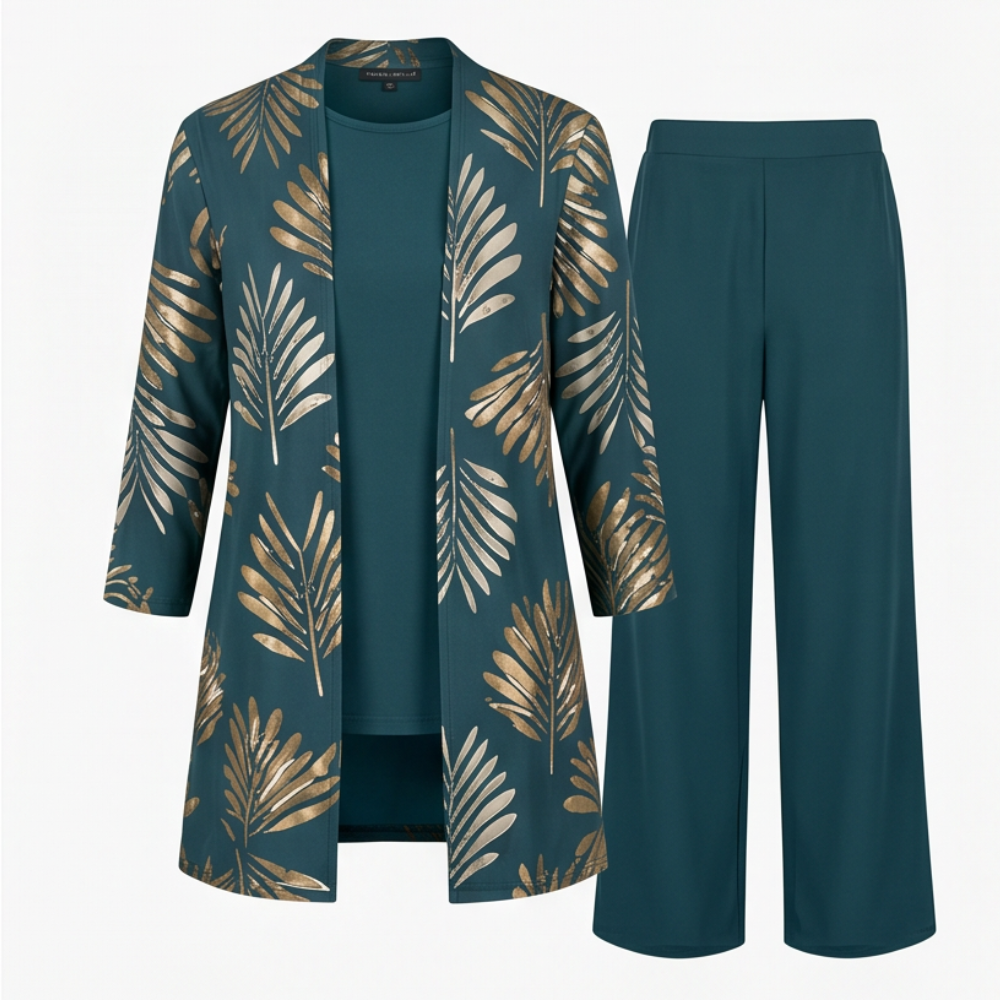 Elegant 3-Piece Pantsuit Set for Occasions — View 14 | Clova