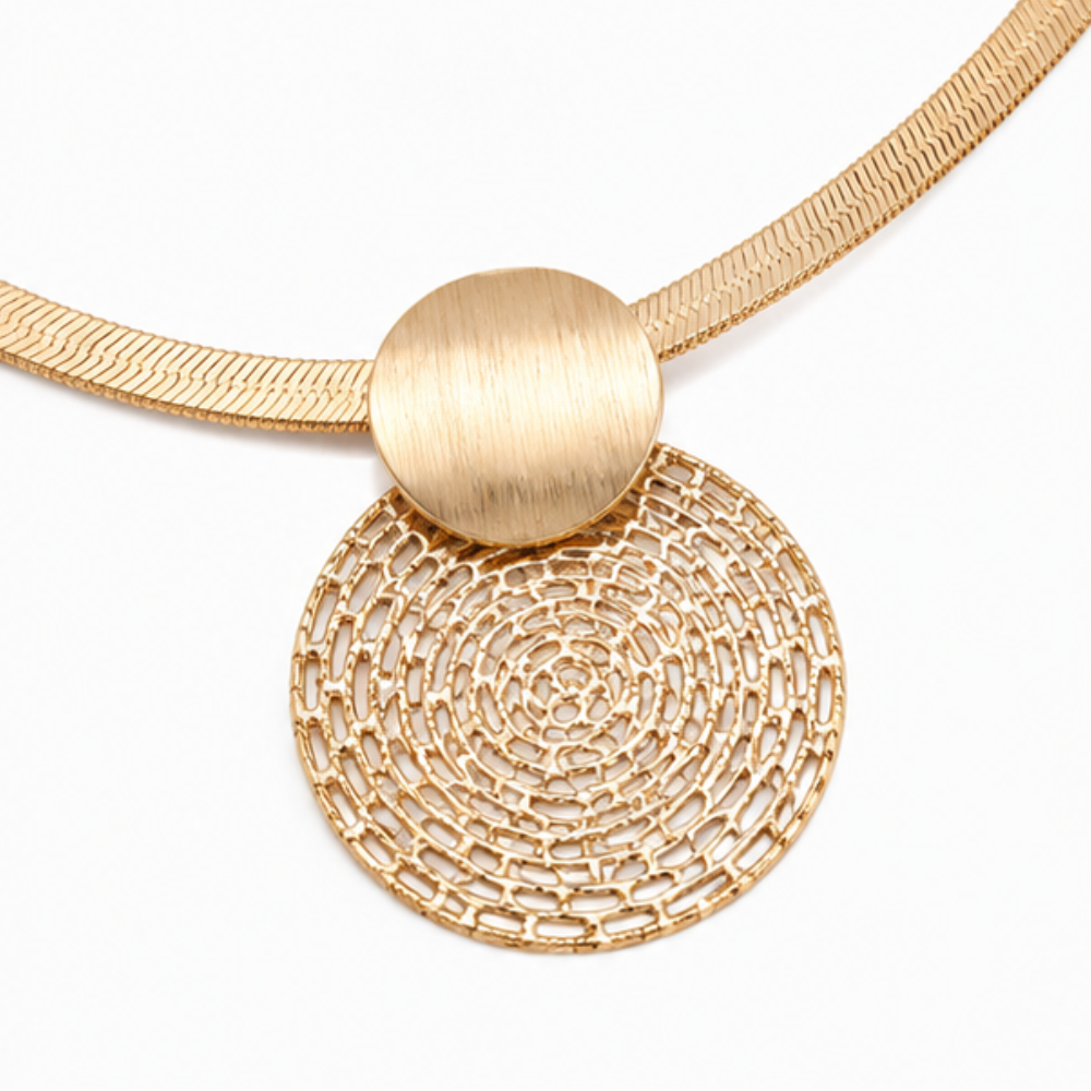 Textured Necklace and Earring Set