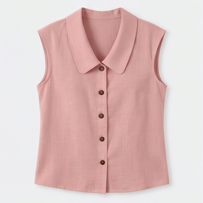 Breezy Collared Summer Top — View 12 | Clova