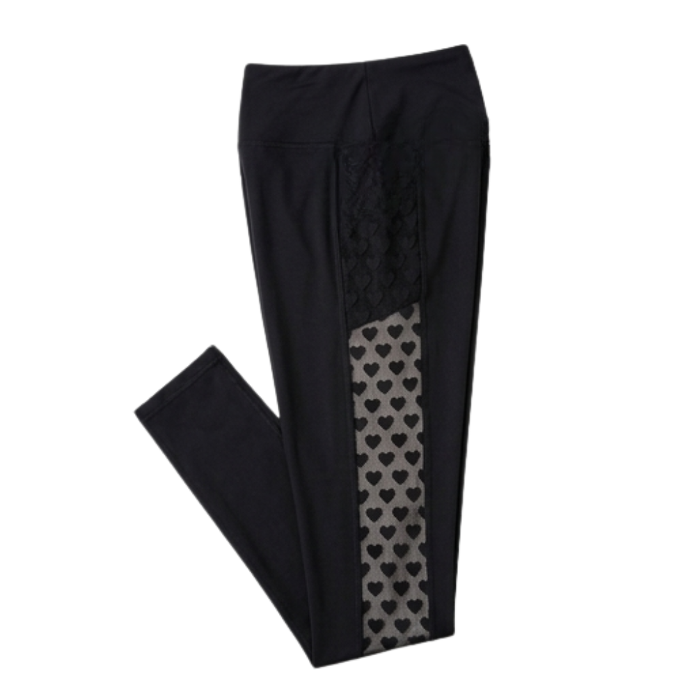 High Waisted Mesh Leggings with Hidden Pocket — View 13 | Clova