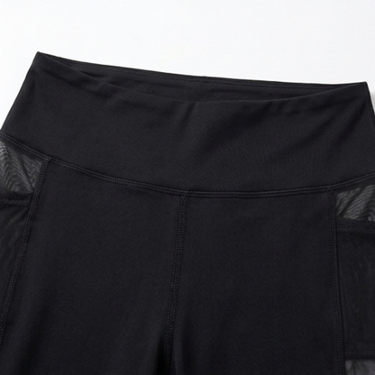 High Waisted Mesh Leggings with Hidden Pocket — View 7 | Clova
