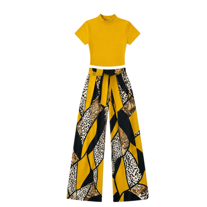 Bold Print Wide-Leg Two Piece Set — View 15 | Clova