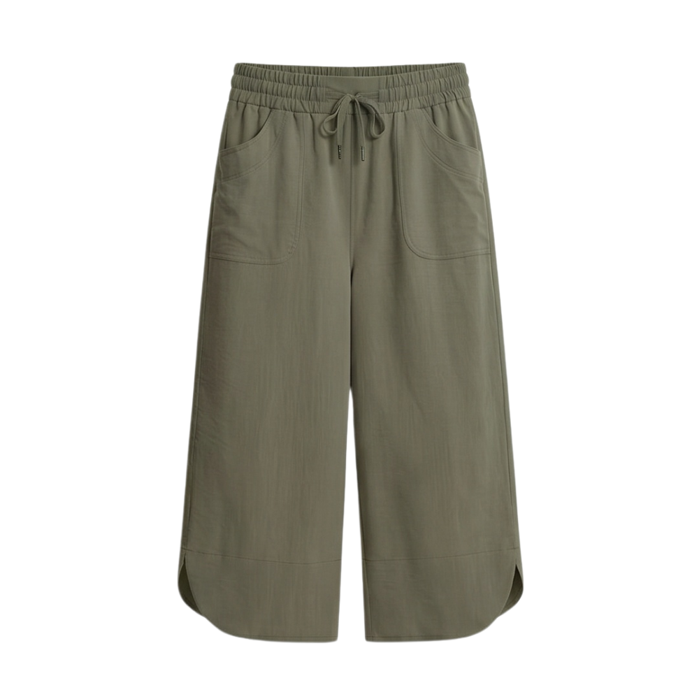 Soft Cropped Wide-Leg Pants with Pockets — View 11 | Clova