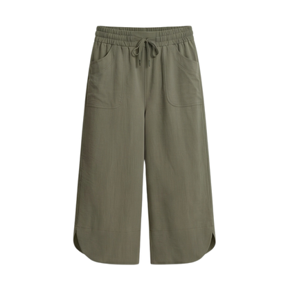 Soft Cropped Wide-Leg Pants with Pockets — View 11 | Clova