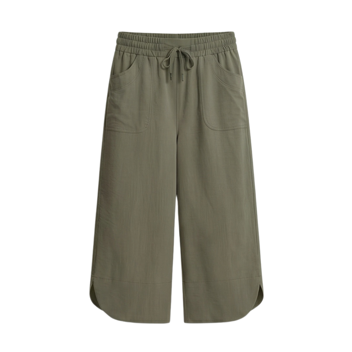Soft Cropped Wide-Leg Pants with Pockets — View 11 | Clova