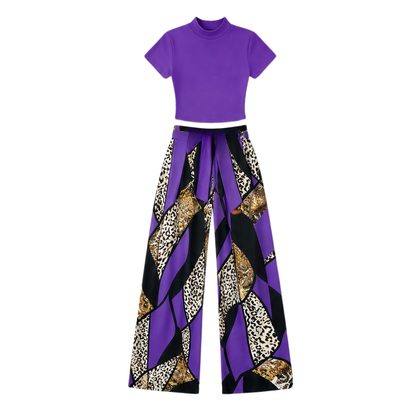 Bold Print Wide-Leg Two Piece Set — View 12 | Clova