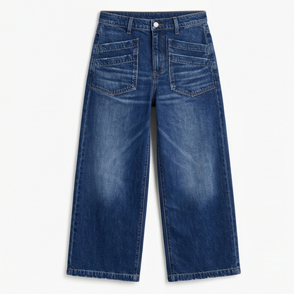 Patch-Pocket Wide-Leg Jeans — View 11 | Clova