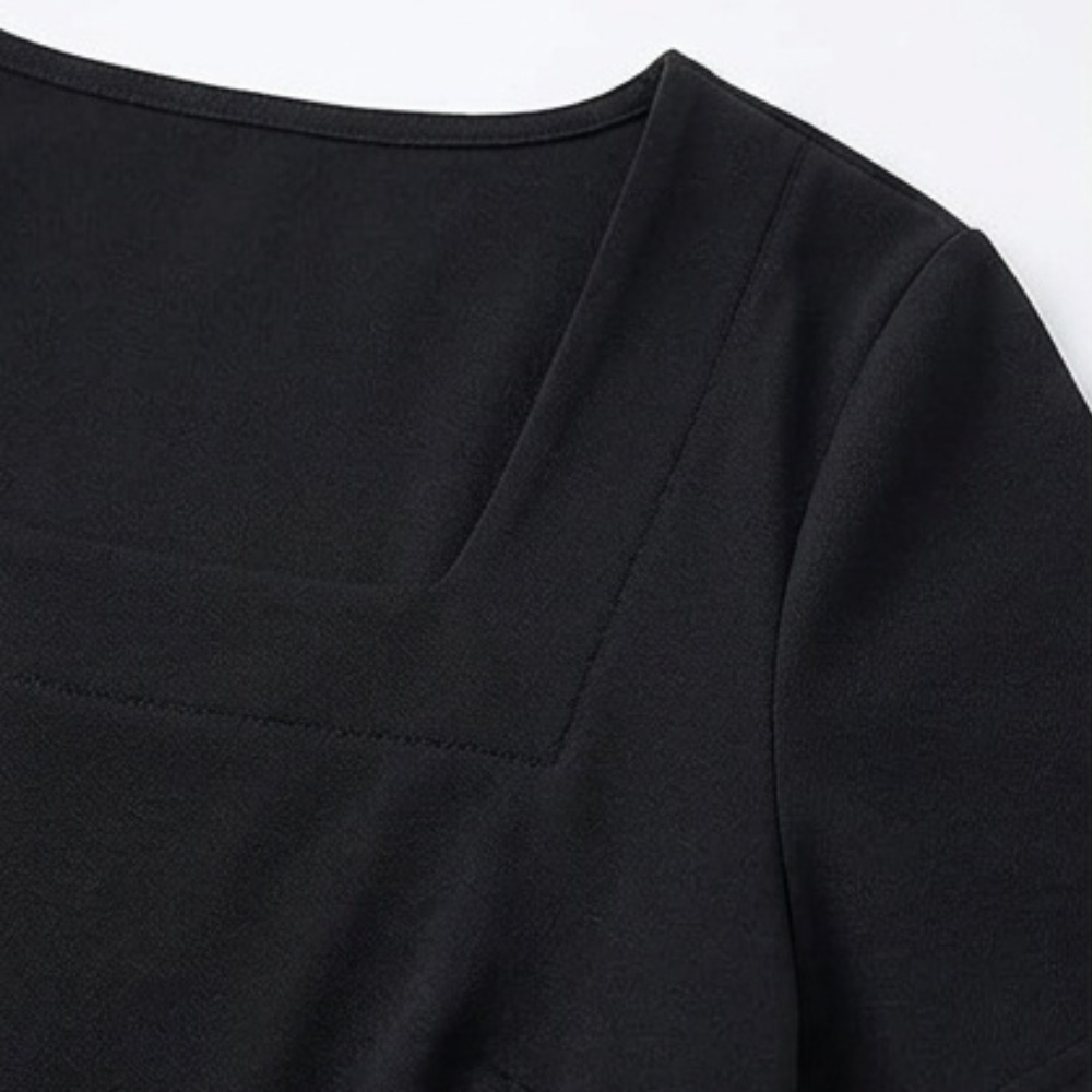 Soft Square-Neck Pocket Dress — View 12 | Clova