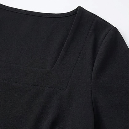 Soft Square-Neck Pocket Dress — View 12 | Clova