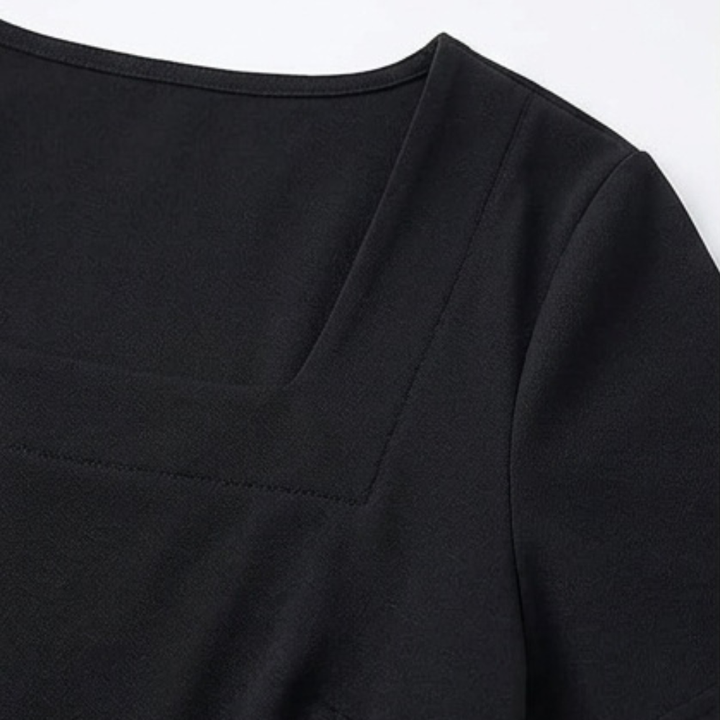 Soft Square-Neck Pocket Dress — View 12 | Clova