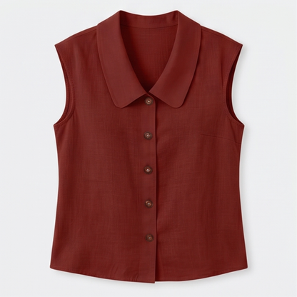 Breezy Collared Summer Top — View 13 | Clova